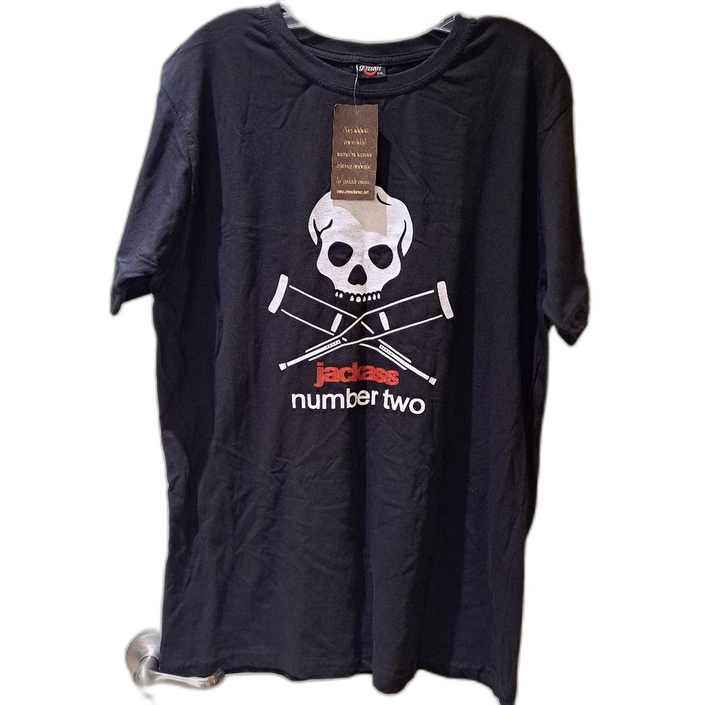 Jackass Number Two black t-shirt 2006 movie merch adult unisex size XXL, NWT